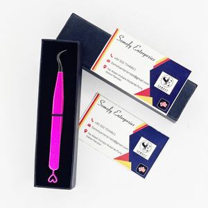 Pince à épiler Somofy Enterprises, design incurvé en forme de cœur, fabrication artisanale, précision, acier inoxydable durable, longueur 10 mm, pince à épiler pour cils - Product Image 4