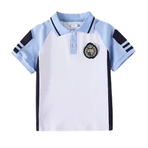 Best Quality School Uniform in Blue Bloom T-Shirt from Indian Wholesale Exporter Available at Wholesale price