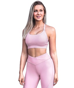 Tenue de yoga flexible grande taille pour femmes ensemble deux pièces sans couture côtelé taille haute Leggings soutien-gorge de sport à séchage rapide extensible dans les quatre sens - Product Image 6