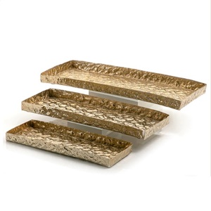 ถาดเสิร์ฟอาหารและขนมรูปใบไม้ถาดโลหะถาดเสิร์ฟขนมกาแฟถาดเสิร์ฟอาหารโลหะทำมือ - Product Image 3