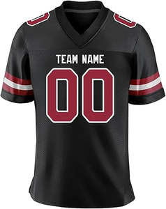 2025 maillots de football américain en gros personnalisés nouveaux modèles avec des techniques imprimées à manches courtes caractéristiques de taille plus pour les équipes - Product Image 1