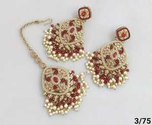 หินชุบทองแบบโบราณประดับด้วยลูกปัดแฟชั่นหรูหราชุดปาร์ตี้ต่างหูระย้าต่างหูผู้หญิงเครื่องประดับดีไซน์รูปไข่ - Product Image 3