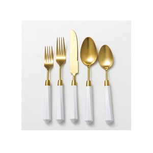 Transparent Resin & Metal Cutlery <b>Set</b> with Gold Plated for Home at Inexpensive Price Good Quality Resin <b>Flatware</b> <b>Set</b> of 6 - Product Image 4