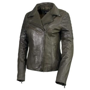 Por encargo de alta calidad suave Moto Mujeres Chaqueta de cuero de fábrica al por mayor Señoras Biker Cinturón Chaqueta de cuero - Product Image 2