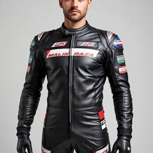 Traje de cuero de moto de color personalizado Malik Raza MOQ bajo suministro de usuario final al por mayor - Product Image 4