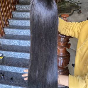 Perruques de cheveux humains, super Double vendeur de cheveux péruviens bruts dessinés, Extension de cheveux humains vierges lisses - Product Image 1