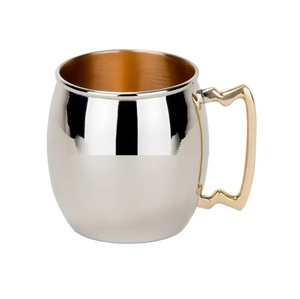 Indian Manufacturer Beer Drinking Cocktail <b>Copper</b> Mugs Party Bar Hammer Point Moscow Mule <b>Copper</b> Handles Cup Mule Mug - Product Image 5
