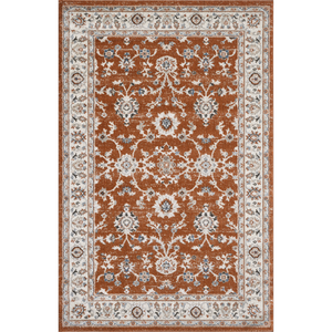 Tapis turc de luxe fait à la machine Palmira 32x35 16 LBlue Brick Red Premium pour salon, fabriqué à Gaziantep - Product Image 1