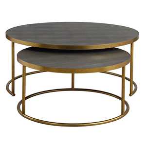 Table d'appoint de salon design avec cadre doré - Product Image 1