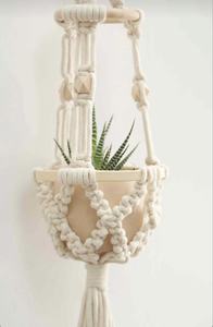 Fait à la main Boho macramé plante cintre intérieur extérieur coton corde panier suspendu pour balcon décor macramé jardinière support - Product Image 4