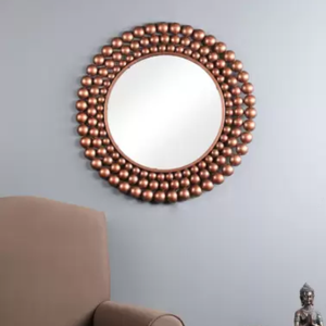 Espejo decorativo de estilo antiguo impreso personalizado, diseño de media luna, acabado en cobre, acero chapado en Metal, moderno, hecho a mano magistral - Product Image 4