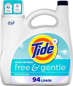 Détergent à lessive liquide Tide Free and Gentle Odor Refresh, 94 unités, 132 fl oz, détergent à lessive hypoallergénique - Product Image 1