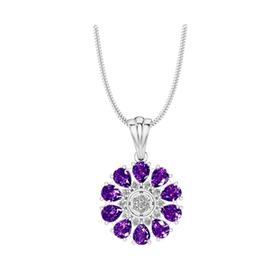 Elegant 925 Sterling <b>Silver</b> <b>Fine</b> Jewelry Set Floral Halo Moissanite Pear Pendant Rhodium Plated Link <b>Chain</b> Women's Classic - Product Image 1