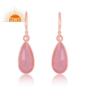 Pendiente colgante de piedras preciosas de ópalo Rosa chapado en oro rosa natural de la mejor calidad, fabricante de joyería fina Demi - Product Image 4