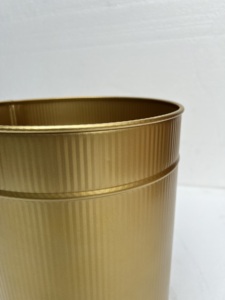 Cubo de basura de Metal galvanizado de 5L Premium, hecho a mano, uso en interiores, cubierta decorativa dorada, función de reciclaje de acero inoxidable, hierro - Product Image 5