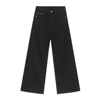 Logo personnalisé blanc pour hommes noir bleu délavé pantalon Streetwear ample jambe large jean coton vintage délavé pour hommes Baggy jean pour hommes