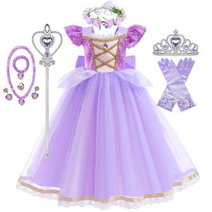 Disfraz de Princesa Rapunzel para Niñas, Elegante Vestido de Gala - Product Image 1