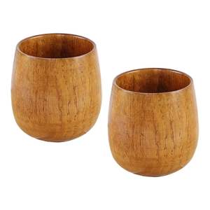 Tasse à eau en bois durable anti-brûlure écologique Design personnalisable Cadeau d'affaires pour café et jus de fruits Grand ventre - Product Image 2
