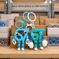 Porte-clés en silicone en forme de chiffre, porte-clés mathématique, dessin animé, pendentif en caoutchouc souple pour enfants, étudiants, cadeau, vente en gros, OEM