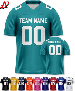Camiseta de fútbol de alta calidad con estampado azul con blanco, venta al por mayor, ropa de fútbol americano personalizada, camiseta de ropa de fútbol - Product Image 6