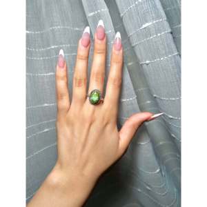 Navajo-Made Gemstone <b>Ring</b> Sonoran Mountain Turquoise & Sterling <b>Silver</b> Size 8 Everyday Wear <b>Ring</b> - Product Image 5