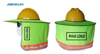 Casque de sécurité ABS respirant et réfléchissant avec visière pare-soleil, haute résistance aux chocs pour la construction, protection complète du cou et de la tête