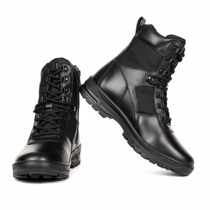 Bottes tactiques d'extérieur robustes de haute qualité, antidérapantes, anti-écrasement, en cuir, chaussures de sécurité - Product Image 1