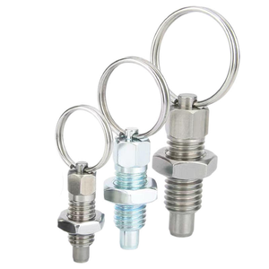 Anneau de traction en acier inoxydable et goupille de positionnement filetée avec bouton à ressort zingué, insert de bouton, vente en gros - Product Image 1