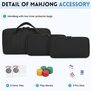 ชุดเกมไพ่นกกระจอกจีนจีนญี่ปุ่นมีสีสันชุดเกมไพ่นกกระจอกอะคริลิกสำหรับความบันเทิง - Product Image 5