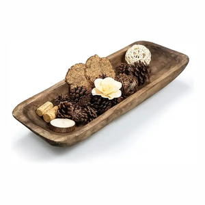 Tazón de masa de madera natural respetuoso con el medio ambiente para vela de cera de soja Tazón de masa de cera de soja de madera perfumada tallada a mano para vela de cera - Product Image 1