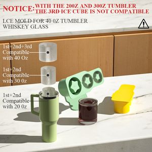 <span class=keywords><strong>Moule</strong></span> de plateau de cube rond en silicone personnalisé direct d'usine avec couvercle pour faire des glaçons à 3 cylindres creux - Product Image 3