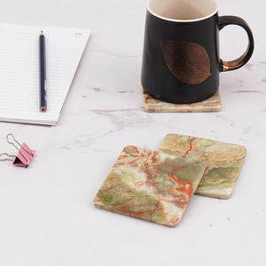 AYAANS Dessous de verre en liège, bois, silicone ou cuir PU avec logo personnalisé Vente en gros Ensemble de sous-verres en bambou écologique - Product Image 4