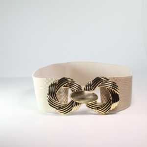 Ceinture élastique décontractée pour femme avec boucle en alliage doré - Product Image 1