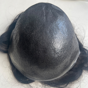 Prothèse Capillaire <span class=keywords><strong>Homme</strong></span> : Perruque en Cheveux Humains, Système de Base en PU Intégral pour Hommes Souffrant de Calvitie, Cheveux Indiens Remy Ondulés, Raides ou Bouclés - Product Image 3