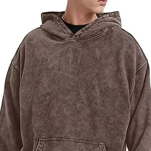 Sudadera con Capucha Personalizada al por Mayor con Logotipo Impreso, de Poliéster/Algodón, Talla Grande, para Invierno, Sudadera Holgada para Hombre - Product Image 6