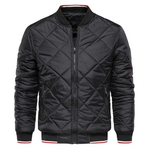 Haute qualité nouveau élégant hommes col côtelé fermeture éclair complet matelassé Bomber coupe-vent personnalisé rembourré bouffant veste - Product Image 6