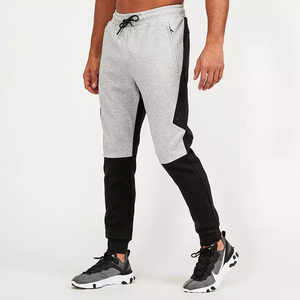 Joggers de panel de color gris jaspeado de primera calidad, entrenamiento de gimnasio, tobillos acanalados, bolsillos con cremallera, pantalones de chándal ajustados, moda personalizada - Product Image 1