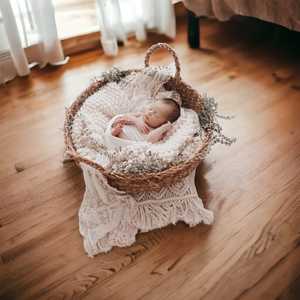 Recién llegado, cama de ratán para niños, segura para niños, cuna de mimbre, cama para niños pequeños, cesta de bambú, cama para accesorios de fotografía - Product Image 1