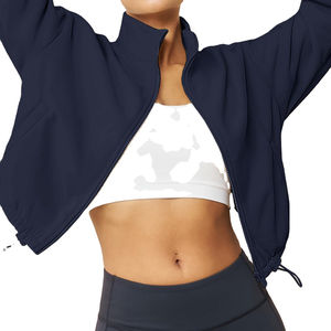 Veste athlétique zippée haut de sport respirant pour femmes vestes et manteaux conception personnalisée ajusté vêtements de yoga vestes prix de gros - Product Image 3