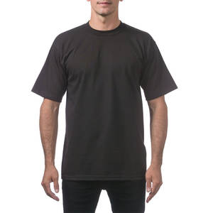 Moda Streetwear Pro Club Hombres Peso pesado Algodón Manga corta Cuello redondo Camiseta Estilo hip-hop Logotipo personalizado Camiseta para hombres - Product Image 1