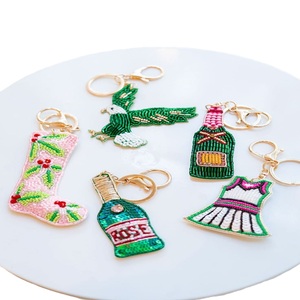 Elegant Seed Beads Embroidered Tassel Keychain Bag Accessory Premium Seed Beads Hand Beaded Embroidery Keychain Pendant - Product Image 6