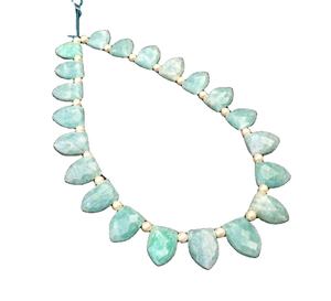 ธรรมชาติ Amazonite พลอย21ชิ้นเหลี่ยมเพชรพลอยครึ่งเม็ด Marquise สำหรับ DIY สร้อยข้อมือสร้อยคอเครื่องประดับทำ - Product Image 2