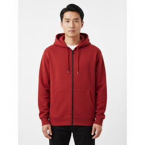 Sweat à capuche zippé pour hommes Fournisseur d'usine OEM Vente en gros Coton molletonné chaud sur mesure Streetwear de gym décontracté Vêtements zippés à la mode - Product Image 1