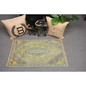 Vintage 19ft X 31ft Turc Laine Seagrass Latex Eco Friendly Medium Pile Tapis Vert Jaune Patchwork Design Grande Surface - Product Image 1