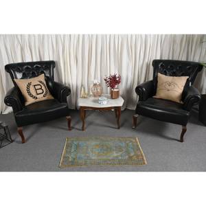 Alfombra de lana clásica de oro azul de 1,8x3,1 pies, estilo turco Tabriz para adolescentes, alfombra Rectangular de retazos para sala de estar, respaldo de látex - Product Image 1