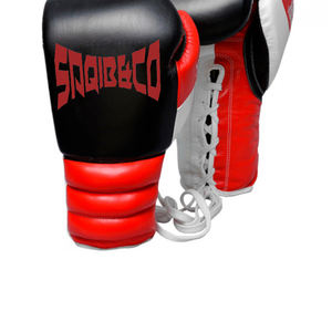 Gants d'entraînement de boxe professionnels lacés Gants de boxe en cuir de conception personnalisée pour le combat de sparring - Product Image 5