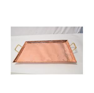 Nouveau modèle plateau en cuivre très bonne qualité vendeur chaud indien cuivre plateau de service alimentaire en gros réutilisable par A.Z artisanat - Product Image 5