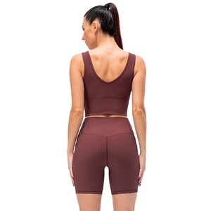 Ensemble de yoga 2 pièces pour femme, sans manches, respirant, en polyester, taille haute, pour fitness et sport - Product Image 3