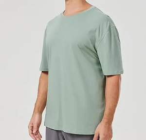 T-shirt surdimensionné à la mode pour hommes, coupe ample, poids lourd, motif solide, 100% coton, pour femmes - Product Image 1