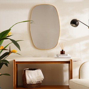 Lujoso espejo de pared redondo que agrega sofisticación de brillo y estilo artístico moderno a cualquier espacio del hogar o habitación de diseñador - Product Image 6